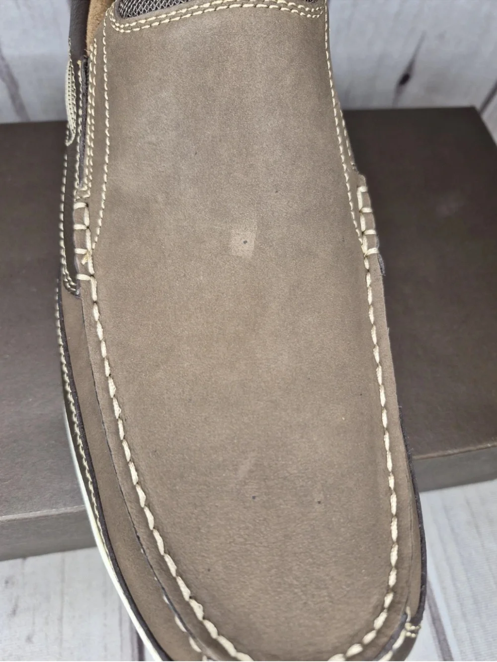Florsheim Men's Size 13W Lakeside Slip-On Boat Shoe Brown Nubuck 13158